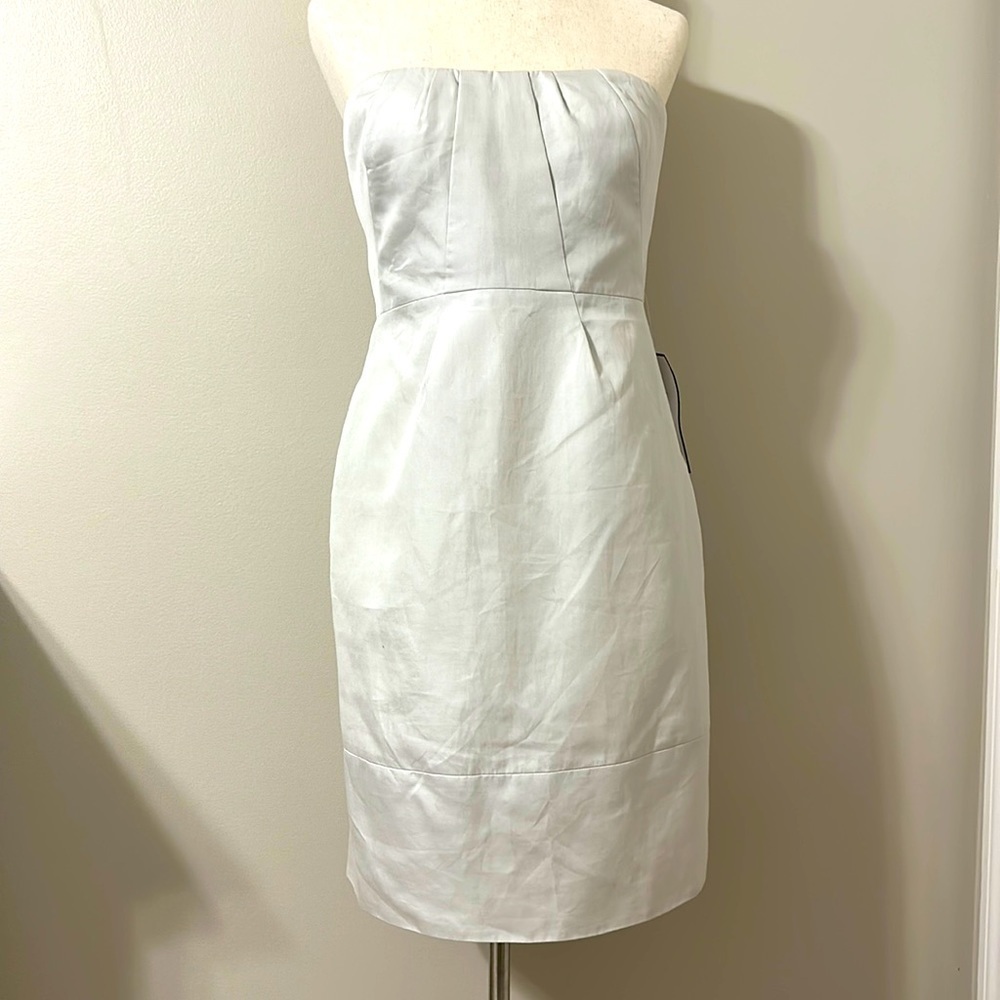 J. Crew Womens Strapless Erica Dress Light Gray Sz 8 Cocktail Wedding Timeless
